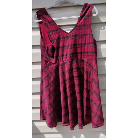 Girls XXL Plus Knit Works Kohls Button Front Jumper Dress Red Plaid Christmas π - Picture 6 of 13